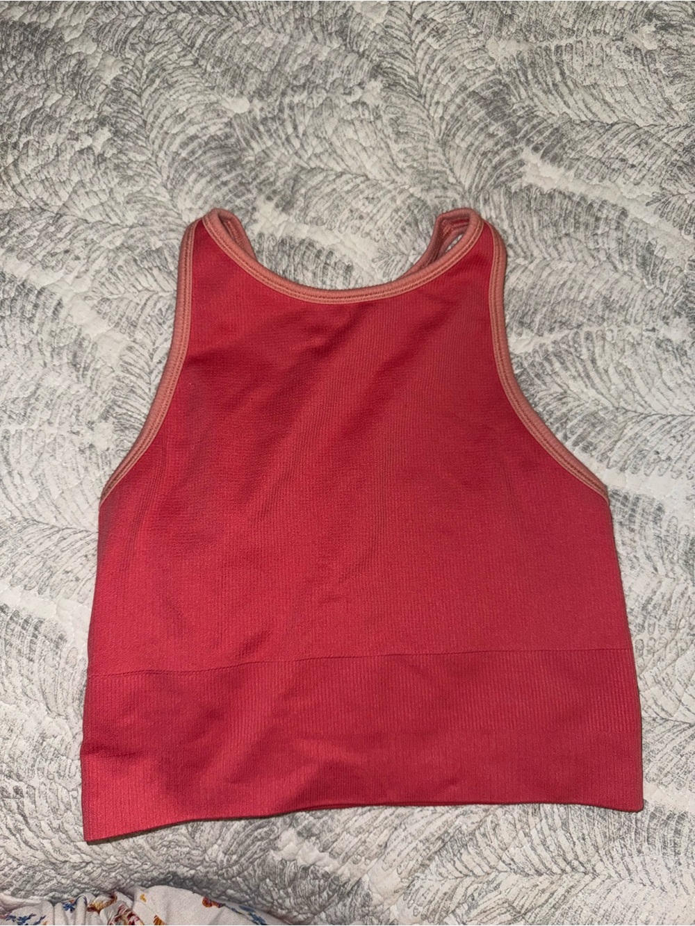 Athleta Red Ribbed Tank Top